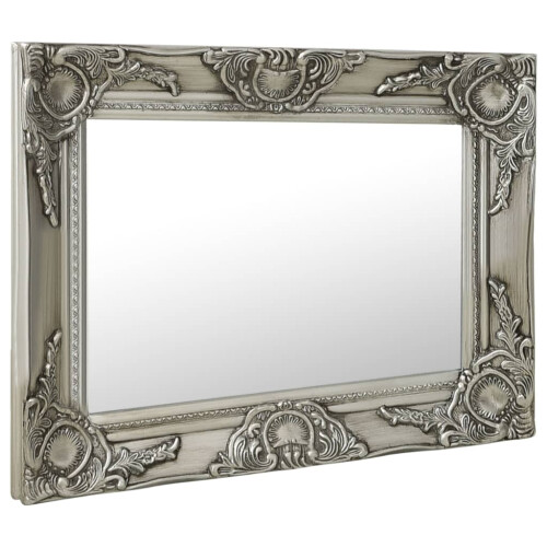 Berkfield Wall Mirror Baroque Style 50x40 cm Silver 1