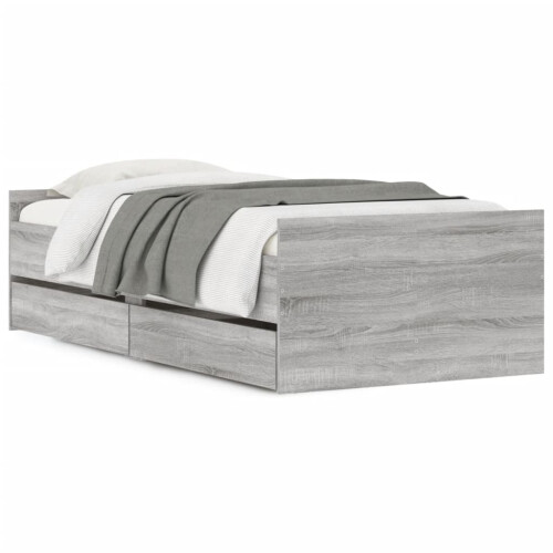 Berkfield Bed Frame without Mattress Grey Sonoma 75x190 cm Small Single Small Single 1