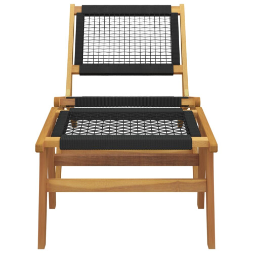 Berkfield Garden Chair with Footrest Solid Wood Teak and Polyester 2