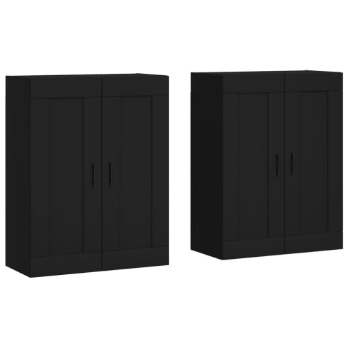 Berkfield Wall Mounted Cabinets 2 pcs Black Engineered Wood 1