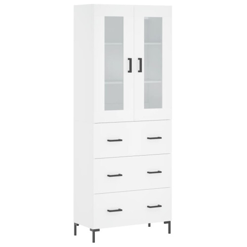 Berkfield Highboard White 69.5x34x180 cm Engineered Wood 1