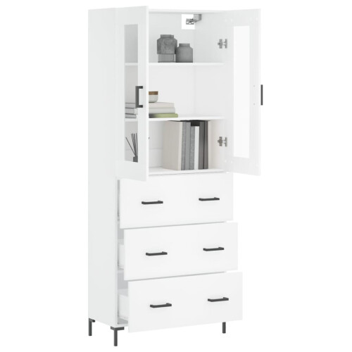 Berkfield Highboard White 69.5x34x180 cm Engineered Wood 2