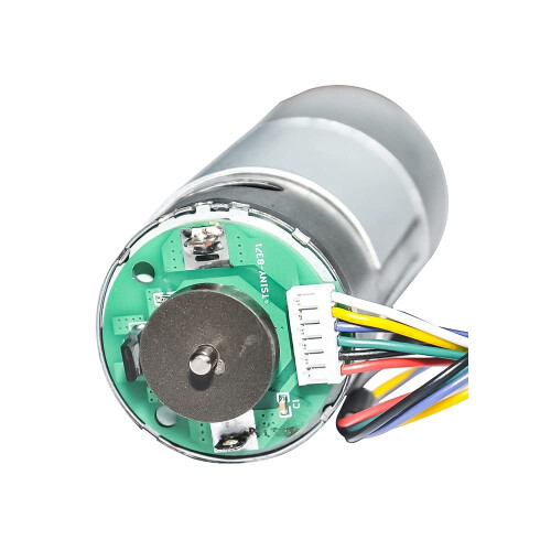 37mm 12V 24V DC Geared Motor with Dual Hall Encoder, 280RPM  Torque for DIY Robot Projects 1