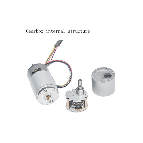37mm 12V 24V DC Geared Motor with Dual Hall Encoder, 280RPM  Torque for DIY Robot Projects 2