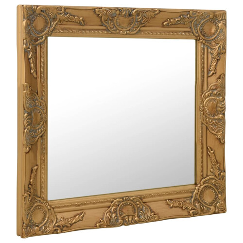 Berkfield Wall Mirror Baroque Style 60x60 cm Gold 1