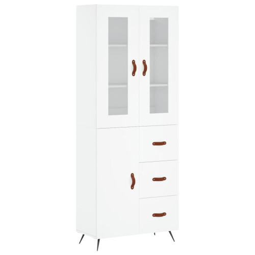 Berkfield Highboard White 69.5x34x180 cm Engineered Wood 1