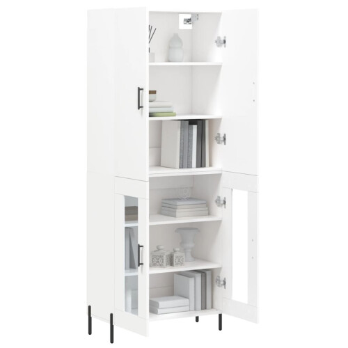 Berkfield Highboard White 69.5x34x180 cm Engineered Wood 2