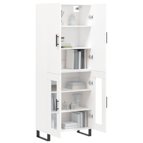 Berkfield Highboard White 69.5x34x180 cm Engineered Wood 2