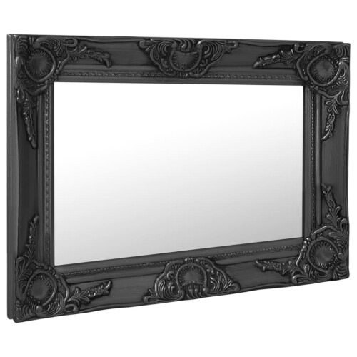 Berkfield Wall Mirror Baroque Style 60x40 cm Black 1