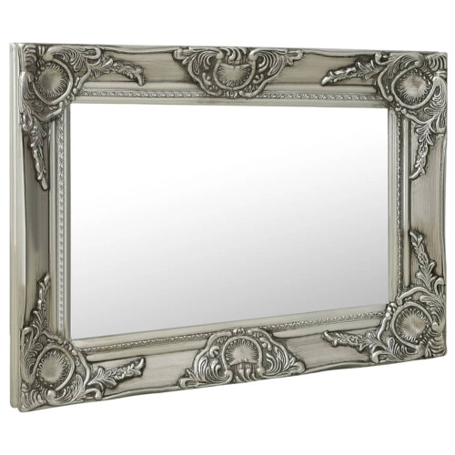 Berkfield Wall Mirror Baroque Style 60x40 cm Silver 1