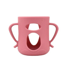 Silicone Baby Bottle Sleeve Heat Shockproof Non Slip Cover with Secure Handle Grip for Glass Bottles