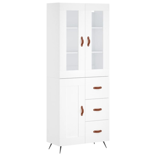Berkfield Highboard White 69.5x34x180 cm Engineered Wood 1