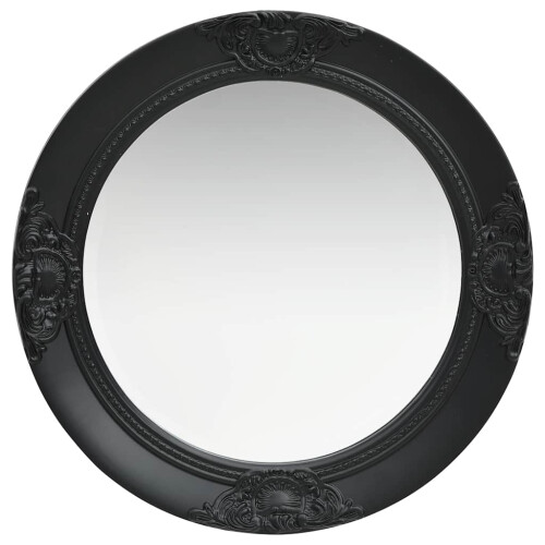 Berkfield Wall Mirror Baroque Style 50 cm Black 1