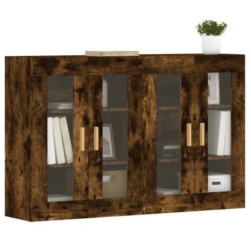 Berkfield Wall Mounted Cabinets 2 pcs Smoked Oak Engineered Wood 2