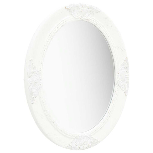 Berkfield Wall Mirror Baroque Style 50x60 cm White 1