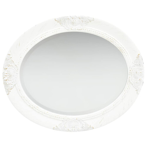 Berkfield Wall Mirror Baroque Style 50x60 cm White 2