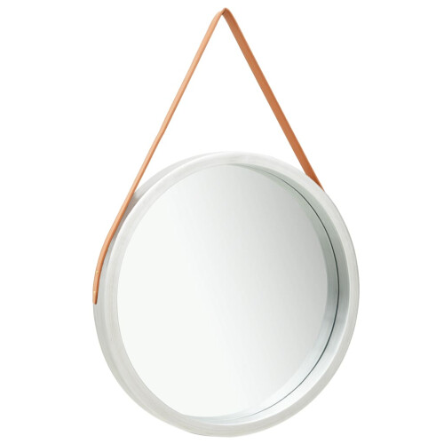 Berkfield Wall Mirror with Strap 60 cm Silver 1