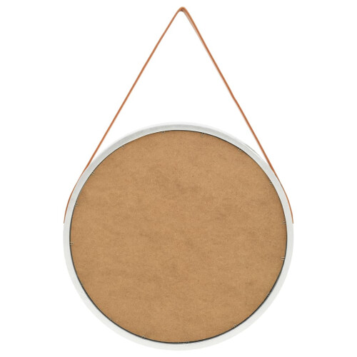 Berkfield Wall Mirror with Strap 60 cm Silver 2