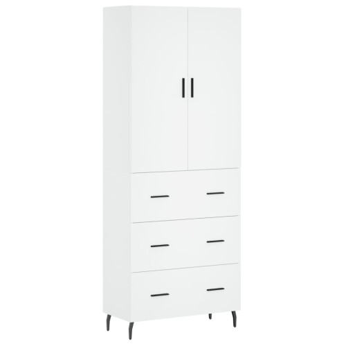 Berkfield Highboard White 69.5x34x180 cm Engineered Wood 1