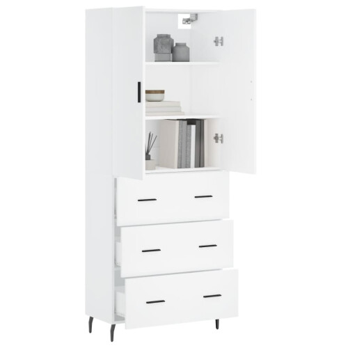Berkfield Highboard White 69.5x34x180 cm Engineered Wood 2