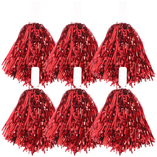 Cheerleader Hand Flower Props Red 6 pcs