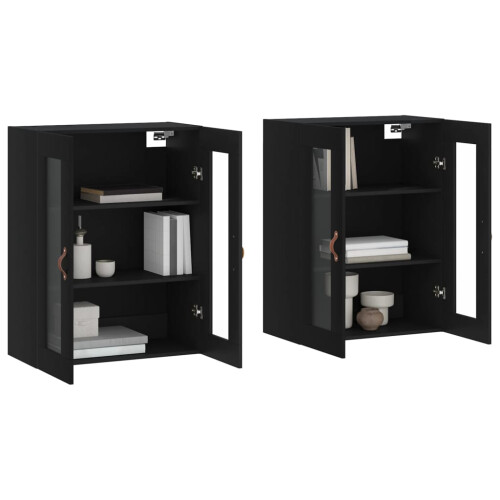Berkfield Wall Mounted Cabinets 2 pcs Black Engineered Wood 2