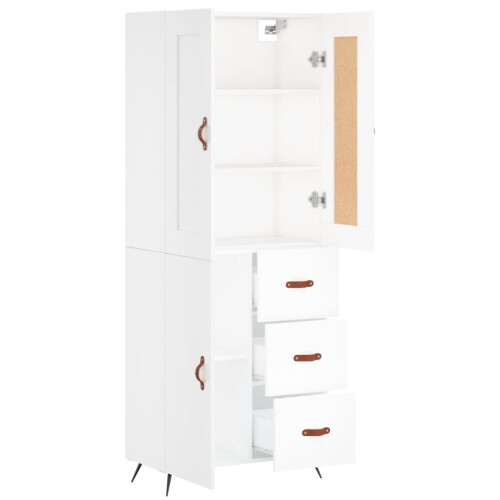 Berkfield Highboard White 69.5x34x180 cm Engineered Wood 2
