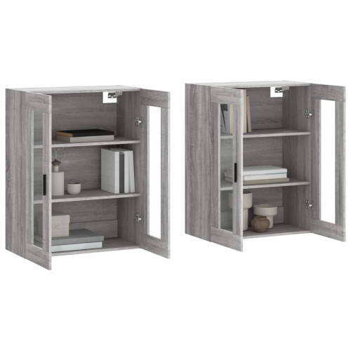 Berkfield Wall Mounted Cabinets 2 pcs Grey Sonoma Engineered Wood 2