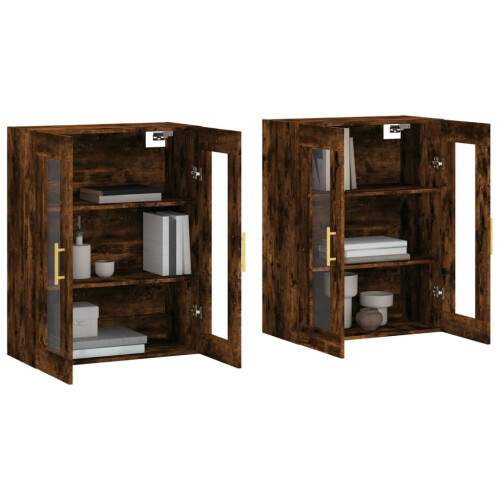 Berkfield Wall Mounted Cabinets 2 pcs Smoked Oak Engineered Wood 2