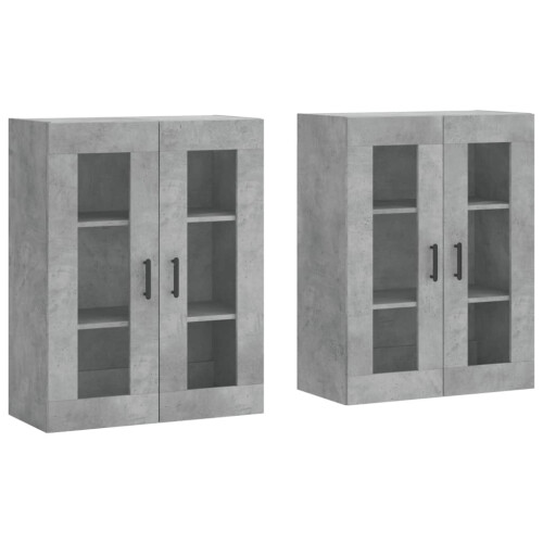 Berkfield Wall Mounted Cabinets 2 pcs Concrete Grey Engineered Wood 1