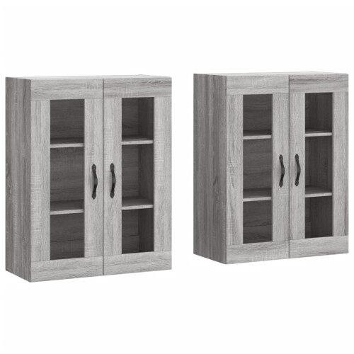 Berkfield Wall Mounted Cabinets 2 pcs Grey Sonoma Engineered Wood 1
