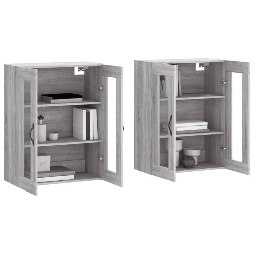 Berkfield Wall Mounted Cabinets 2 pcs Grey Sonoma Engineered Wood 2