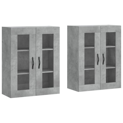 Berkfield Wall Mounted Cabinets 2 pcs Concrete Grey Engineered Wood 1