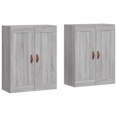 Berkfield Wall Mounted Cabinets 2 pcs Grey Sonoma Engineered Wood 1