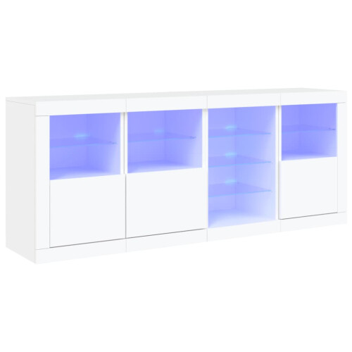 Berkfield Sideboard with LED Lights White 164x37x67 cm 1