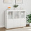 Berkfield Sideboards with LED Lights 3 pcs White Engineered Wood 4