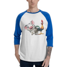 Moana Męskie Koszulki Baseballowe z Rękawami Raglanowymi Bawełniane Klasyczne Długie T-shirty