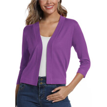 Women'S 3/4 Sleeve Cropped Cardigan Sweater Elegant Shrugs for Women XXL
