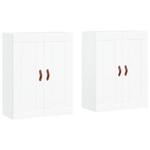 Berkfield Wall Mounted Cabinets 2 pcs White Engineered Wood 1