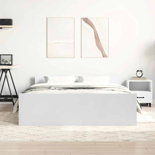 Berkfield Bed Frame without Mattress White 135x190 cm Double 2