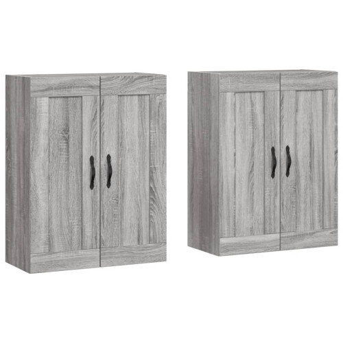 Berkfield Wall Mounted Cabinets 2 pcs Grey Sonoma Engineered Wood 1