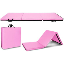 Saltea de exerciții pliabilă în trei, 1,8 m, piele PU, 1,8 m x 0,6 m x 0,6 cm, cu sistem de prindere cu cârlig și buclă