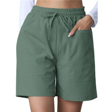 Omen Casual Shorts Drawstring Comfy Elastic Waist Shorts Summer Pull  Short with Pockets Ocean Green XL