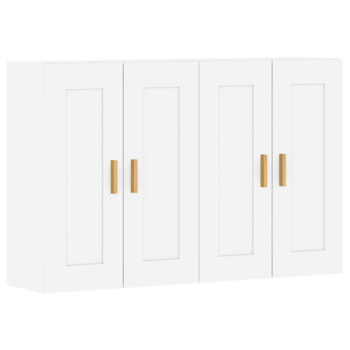 Berkfield Wall Mounted Cabinets 2 pcs White Engineered Wood 1