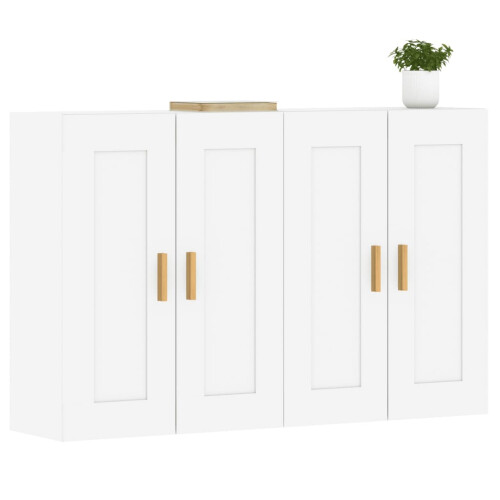 Berkfield Wall Mounted Cabinets 2 pcs White Engineered Wood 2