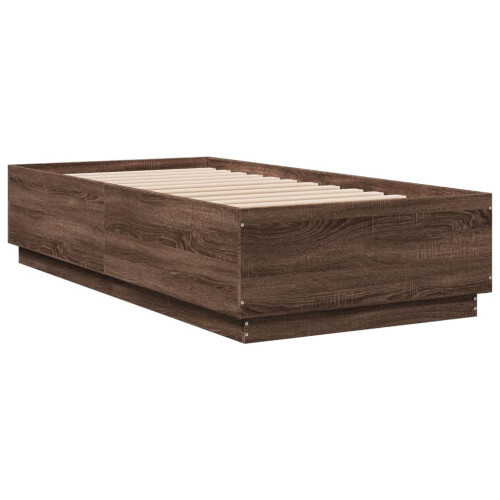 Berkfield Bed Frame without Mattress Brown Oak 75x190 cm Small Single 2