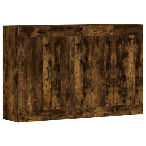 Berkfield Wall Mounted Cabinets 2 pcs Smoked Oak Engineered Wood 1