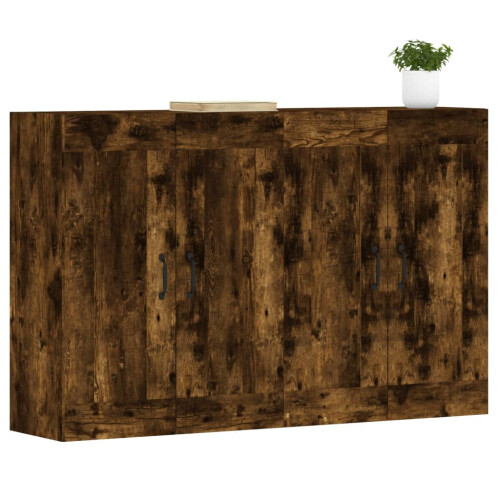 Berkfield Wall Mounted Cabinets 2 pcs Smoked Oak Engineered Wood 2