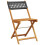 Berkfield Folding Garden Chairs 8 pcs Black Poly Rattan and Solid Wood 3