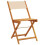 Berkfield Folding Garden Chairs 4 pcs Beige Fabric and Solid Wood 3